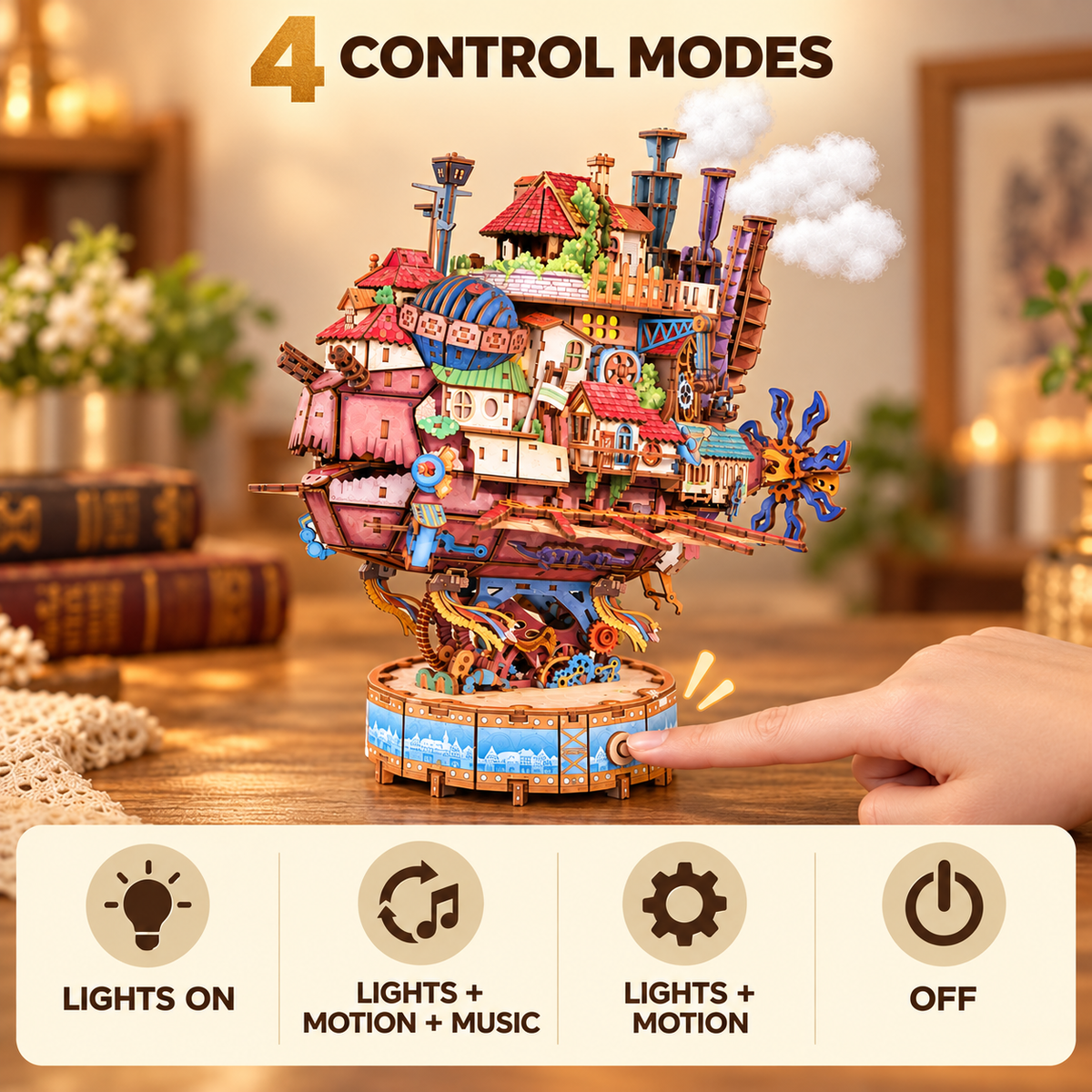 3D Wooden Puzzle Kit – Walking Castle, 830 Pieces | Gift for Puzzle Lovers